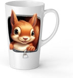 Baby Squirrel Mug for Kids in White Ceramic - Large 483 ml, Perfect for Hot Chocolate or Milk, Fun and Easy to Use
