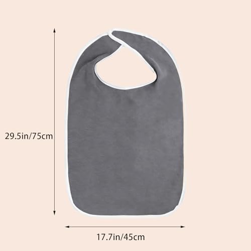 29.5"x17.7"Adult Bibs for Seniors, Reusable Super Absorbent Clothing Protectors with Adjustable Closure