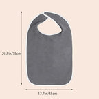 29.5"x17.7"Adult Bibs for Seniors, Reusable Super Absorbent Clothing Protectors with Adjustable Closure