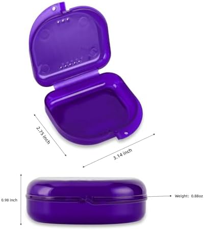 Annhua Dental Mouth Guard case Orthodontic Retainer Cases Container with Vent Holes, Denture Holder Clear Aligner Box for Household|Office|Travel - Dark Purple