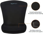 Amazon Basics Irregular Ergonomic Gel Computer Mouse Pad with Wrist Support for Pain Relief, Non-Slip, 10.1L x 8.1W inches, Black