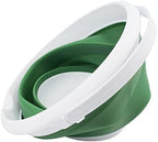 SAMMART 8.5L (2.2 Gallon) Collapsible Plastic Bucket - Foldable Round Tub - Portable Fishing Water Pail - Space Saving Outdoor Waterpot. Size 31cm Dia (White/Dark Sea Green)