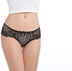 KELITCH Women's Briefs Scalloped Lace Hipster Thong Panties Bow Sexy Underwear