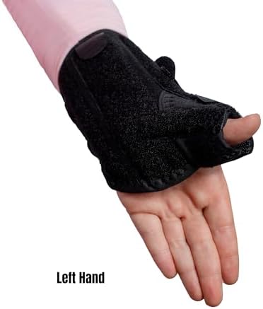 Brace Direct Pediatric Thumb Spica Wrist Splint for Kids - Childrens Thumb Immobilizer for Sprains, Tendonitis, Carpal Tunnel, Juvenile Arthritis (Child: Left Wrist 3-5" Circ)