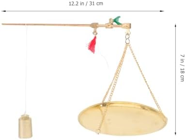 BESTOYARD Mini Vintage Scale 9.44 Inch Multi-Function Gram Scale for Medicine Dried Fruit Jewelry Weighing with Precise Readings and Design