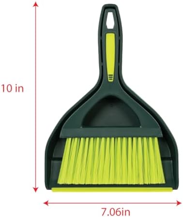 Pine-Sol Mini Dustpan and Brush Set | Nesting Snap-On Design | Portable, Compact Dust Pan and Hand Broom for Cleaning, Green