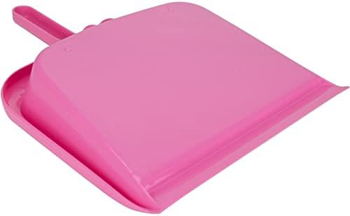 SPARTA Handheld Dustpan with Handle, Cleaning Essentials for Home and Commercial Use, 10", Bright Pink