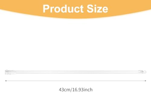 17 Inches 2 Pieces Blind Wand, Vertical Replacement Parts, Tilt Replacement, Clear Rod with Hook and Grip, Plastic Opener, Long Window Stick Tilt Rod