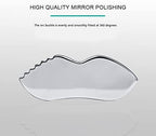 Stainless Steel Gua Sha for Skin Care Scraping Massage Tool with Comb Teeth | Massage, Used for Face, Neck, and Around Lips with Travel Pouch