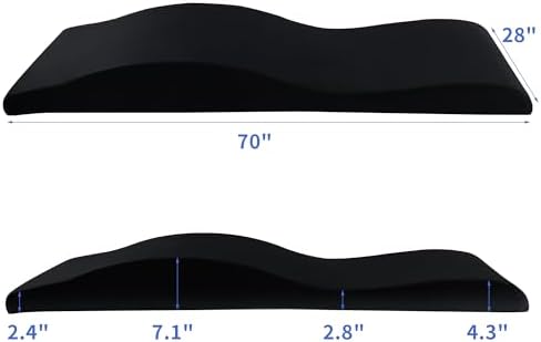 HOMBYS Ergonomic Curvy Foam Massage Bed Mattress Topper, Massage Table Mattress Topper with Removable Velvet Cover, Non-Slip Lash Bed Cushion Only for Beauty Salon(Bed Not Included), Black