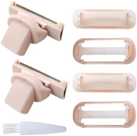 2 Count Razor Replacement Heads Replacement for Flawless Nu Razor, Rose Gold Plated Body Replacement Head with Covers