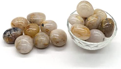 Crystal Natural Crystal Rough 50g Natural Gold Rutilated Quartz Tumbled Stones Crystal Rock Gravel for Aquarium Decoration Home Collections