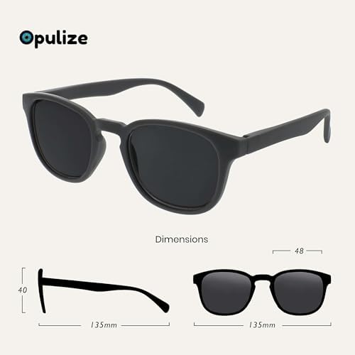 OPULIZE POP Classic Reading Sunglasses for Women Men,Tinted Lens with UV400 Protection,Scratch Resistant Round Chunky Frame with Spring Hinges, Matt Grey +1.50 (Pack of 2)
