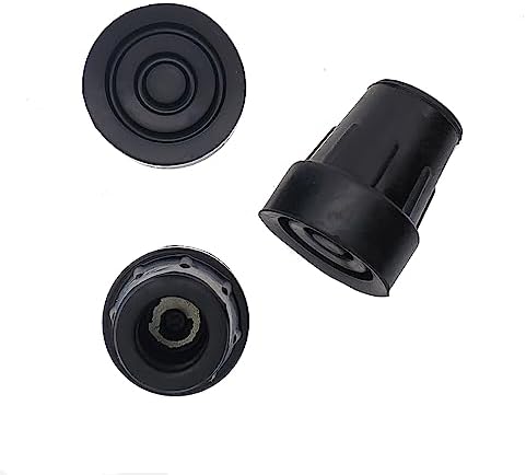Qty: 4 Pcs - 5/8" (16mm) Heavy Duty Rubber Tips for Walking Canes, Crutches, Walking Frames, Zimmer Frames etc - Black - by Lifeswonderful