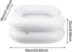 Inflatable Shampoo Basin, Portable Inflatable Hair Washing Basin, Shampoo Bowl with Neck Support and Drain Hose for The Elderly, Disabled, Pregnant Women, Injured People(Color:White)
