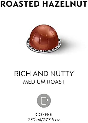 Nespresso Capsules Vertuo, Roasted Hazelnut, Medium Roast Coffee, 30 Count Coffee Pods, Brews 7.8oz.
