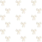 O'Creme Edible Gumpaste Cake Toppers, White Bows 0.7" x 0.7" - for Cake Decorating - Sugar Paste for Cakes, Cupcake Toppers - Birthday Party, Wedding, Baby Shower - Set of 18