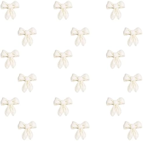 O'Creme Edible Gumpaste Cake Toppers, White Bows 0.7" x 0.7" - for Cake Decorating - Sugar Paste for Cakes, Cupcake Toppers - Birthday Party, Wedding, Baby Shower - Set of 18