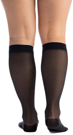 EvoNation Women’s Knee-High Graduated Compression Socks, 20-30 mmHg – Firm Pressure Sheer Socks, Support Stockings Hose