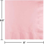 Touch of Color 3-Ply Paper Dinner Napkins, 1/4 Fold, Classic Pink, 25 Count (Pack of 10)