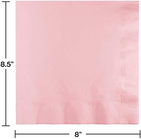 Touch of Color 3-Ply Paper Dinner Napkins, 1/4 Fold, Classic Pink, 25 Count (Pack of 10)