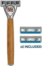 Bulldog Skincare - Sensitive Bamboo Razor Smooth Glide Razor Handle + 2 Blade Refills