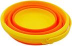 SAMMART 5.5L (1.4 Gallon) Collapsible Plastic Bucket - Foldable Round Tub - Portable Fishing Water Pail - Space Saving Outdoor Waterpot (Yellow/Carrot)