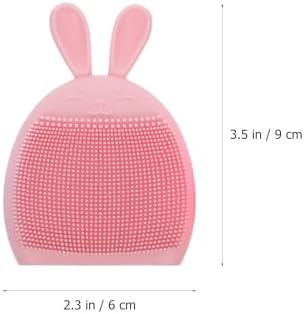 3pcs Bath Brush Silicone Shower Scrubber with Bunny Design, Soft Exfoliating Massage Shampoo Brush Set for Bathing and Skin Care