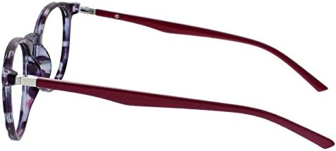 OPULIZE MET Reading Glasses for Women Men, Slim Round Frame with Spring Hinges and Scratch Resistant, Purple,Green +3 (Pack of 2)