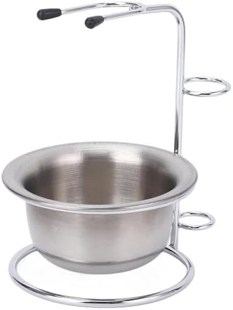 Shaving Bowl, Metal Shaving Stand Bowl Set with Foaming, Stainless Steel Soap Barber Straight Vane/Wing Barber Straight Vane/Wing Barber Straight Vane/Wing Barber Straight Vane/Wing
