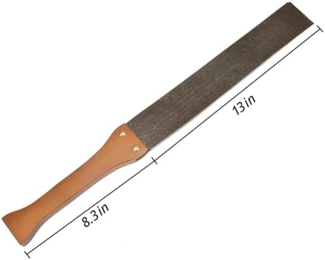 FST Spanking Paddles Leather Whip, BDSM Flogger with Wooden Handle for Couples Play