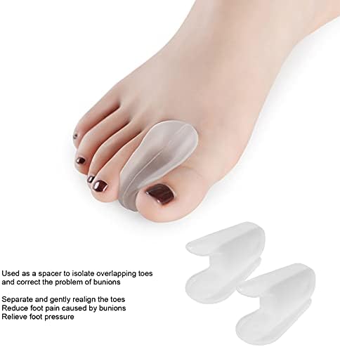 Toe Separator, ANGGREK Silicone Gel Hallux Valgus Separator Bunion Corrector Hammer Toe Separator Toe Spacers Pads for Foot Care Crooked Toes(L)