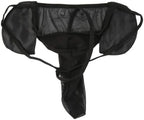 CCBFY 4-Pack Men Lingerie G-String T-Back Thongs Underwear Elephant Pants Briefs Bottom 4 Piece Set (Black Blue Red Leopard)