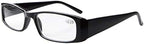 Eyekepper 5-Pack Spring Hinges Rectangular Reading Glasses Readers Black