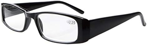 Eyekepper 5-Pack Spring Hinges Rectangular Reading Glasses Readers Black