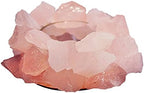 Crystal Rough Stone Votive Candle Holder Tealight Quartz Crystal Healing Gemstone Tealight Holder Home Decor Reiki Stone (Rose Quartz)