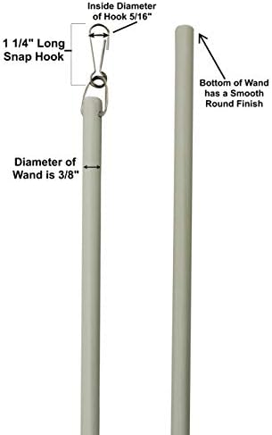 Kirsch 36" Fiberglass Drapery Baton Wand with Stainless Steel Snap Hook