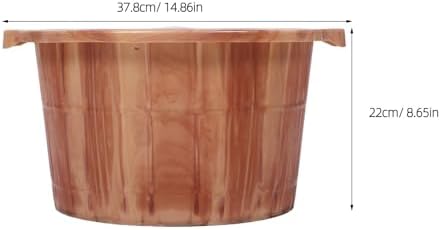 KICHOUSE Foot Basin Wooden Bucket With Built In Massager Acupressure Pedicure Barrel Massage Tool For Home Office Baths Spa Bathroom Home Office Use