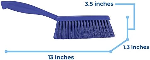 Vikan 45878 Bench Cleaning Brush, Polypropylene/Polyester Soft Bristle Dustpan Brush & Sweeper With Handle, 14-Inch, Purple