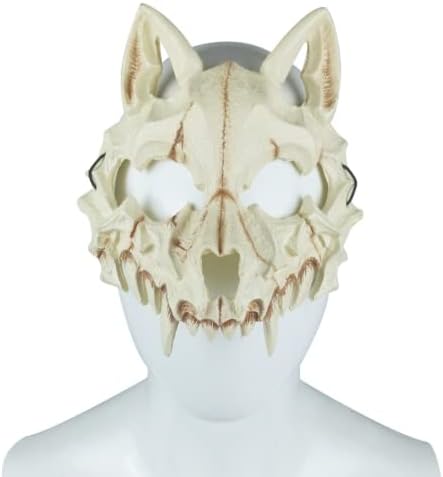 Halloween Adult Children Masquerade Cosplay Japanese Style Skeleton Animal Bone Mask,Skeleton Wolf Dragon Tiger Beast Mask
