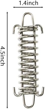 Suwimut 12 Pieces Tent Spring Buckle, Windproof Stainless Steel Rope Tensioner Awning Fixed Hook Buckle, Heavy Duty Tension Springs for Outdoor Camping, Dog Chain, Swing, Hammock Chair, Punching Bag