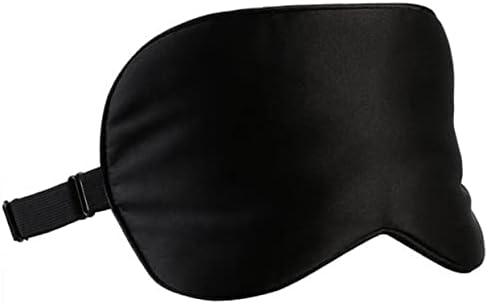 minkissy Silk Sleeping Mask with Adjustable Strap Light Blocking Eye Mask for Sleep Travel and Meditation Black Unisex Design for Relief and Facial Relaxation