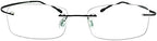 Rimless Computer Readers +2.75 Mens Womens Black Frame Reading Glasses Spectacles w Case