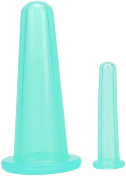 BWESOO 4Pcs Massage Cupping Set Silicone Mini Facial Cups Face Massager Helper Skin Care Neck Back Eyes Massaging Cup Safe to Use, Don't Worry About Burns Health Care Products (Green)