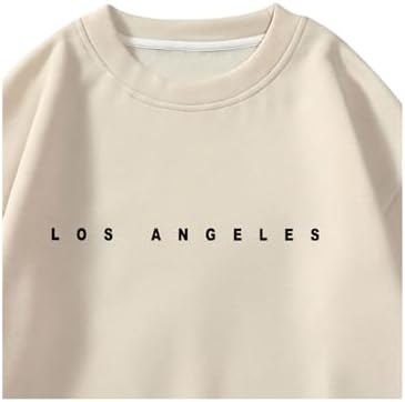 GORGLITTER Men's Crewneck Sweatshirt Letter Graphic Oversized Long Sleeve Drop Shoulder Fall Casual Pullover Top