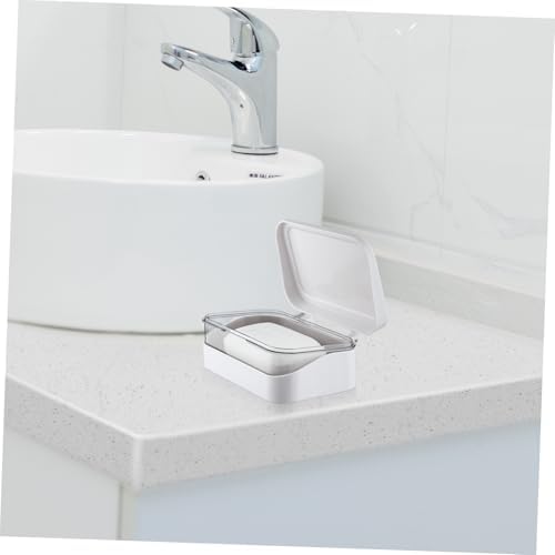 Cabilock Draining Soap Storage Case with Lid Bathroom Soap Holder with Storage Container Household Soap Rack