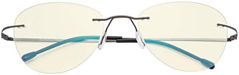 Eyekepper Rimless Progressive Glasses Multifocus Readers Blue light Filter Pilot Reading Eyeglasses Women