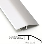 Gaahing Aluminum Floor Transition Threshold Strip, Bridge The Height Gap Between 0.2 to 0.5 inches for Doorway Ramp Tiles Laminate Planks (35.4in x 1.7in, Matte Silver)