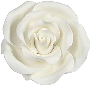 Culpitt WHITE 38mm M Edible Sugar Soft Roses Wedding Cup Cake Icing Decoration
