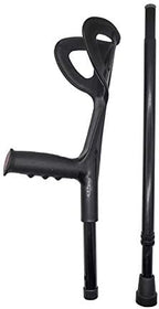 Lightweight Foldable Forearm Crutch, Aluminum Walking Stick,Height Adjustable, Ergonomic Handle with Comfortable Grip 2ZG-02BM (Black)